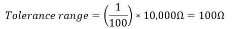 formula to calculate thermistor tolerance